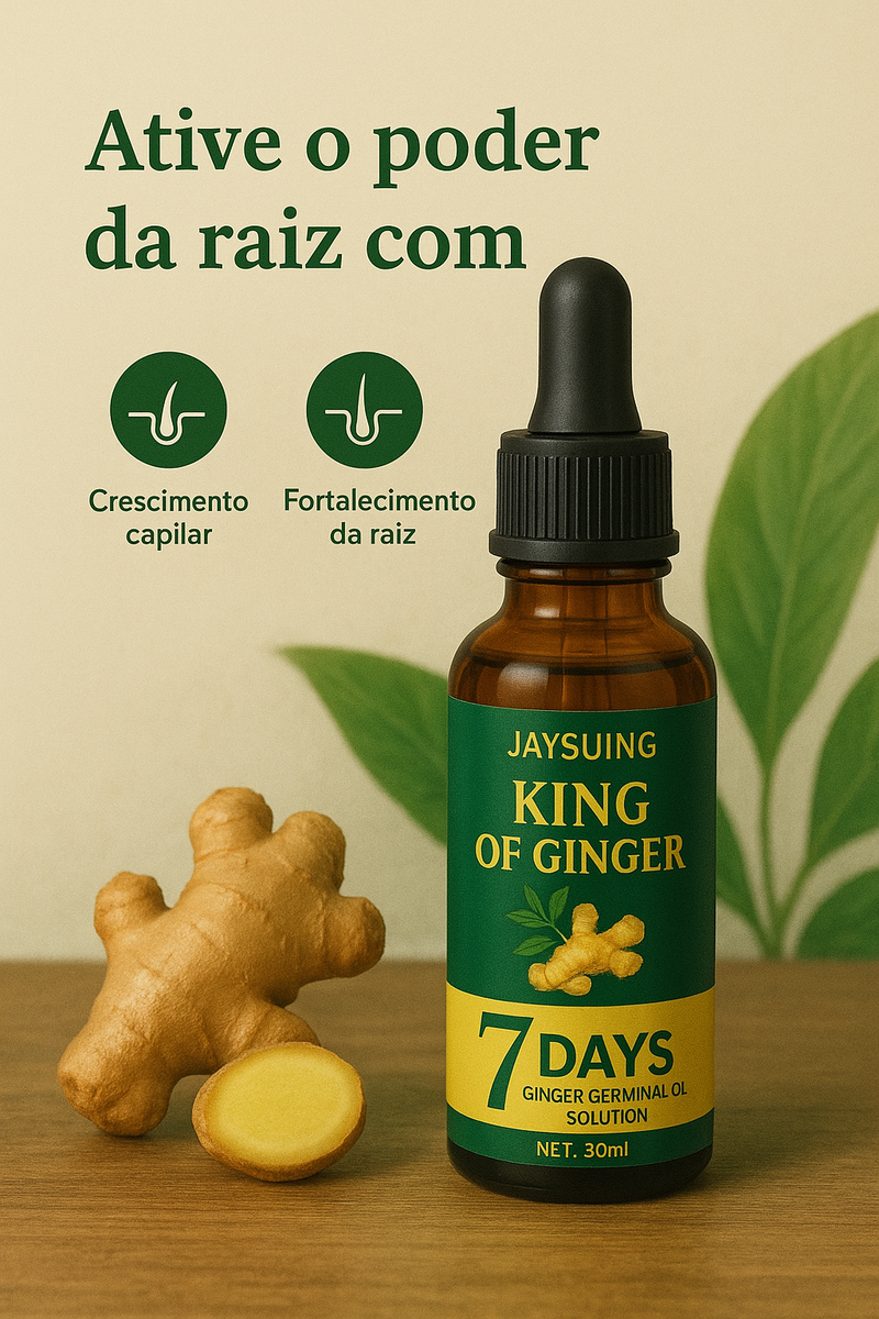 Ginger Raiz – Essência Natural para Crescimento Capilar com Gengibre | 30ml Vegano