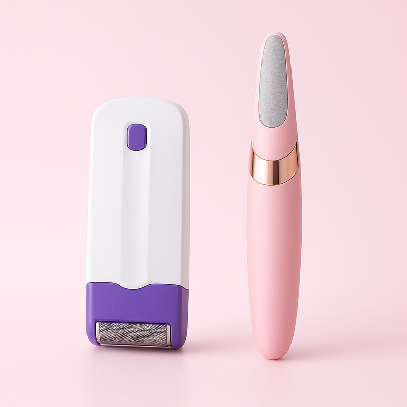 Kit LadyCare 2 em 1 – Depilador Recarregável Sem Fio + Lixador de Pé Elétrico